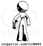 Ink Design Mascot Woman Begger Holding Can Begging Or Asking For Charity