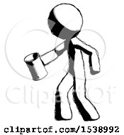Poster, Art Print Of Ink Design Mascot Man Begger Holding Can Begging Or Asking For Charity Facing Left