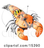 Arm Of An Orange Robot Resembling An Insect With A Pincher