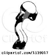 Poster, Art Print Of Ink Design Mascot Man With Headache Or Covering Ears Turned To His Right