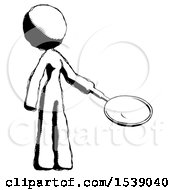 Poster, Art Print Of Ink Design Mascot Woman Frying Egg In Pan Or Wok Facing Right