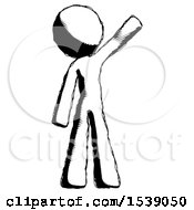 Ink Design Mascot Man Waving Emphatically With Left Arm
