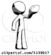 Poster, Art Print Of Ink Design Mascot Man Holding Football Up