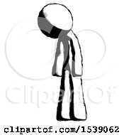 Ink Design Mascot Man Depressed With Head Down Turned Left