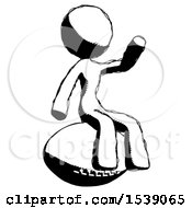 Ink Design Mascot Woman Sitting On Giant Football