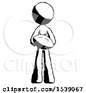 Ink Design Mascot Woman Giving Football To You