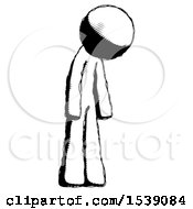 Ink Design Mascot Man Depressed With Head Down Turned Right