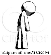 Poster, Art Print Of Ink Design Mascot Man Depressed With Head Down Back To Viewer Right