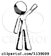 Ink Design Mascot Woman Waving Emphatically With Left Arm