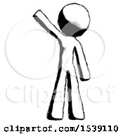 Poster, Art Print Of Ink Design Mascot Man Waving Emphatically With Right Arm