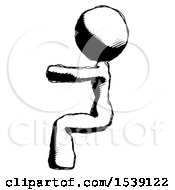 Ink Design Mascot Woman In Sitting Or Driving Position
