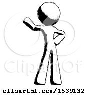 Ink Design Mascot Man Waving Right Arm With Hand On Hip