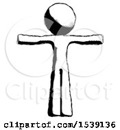 Poster, Art Print Of Ink Design Mascot Man T-Pose Arms Up Standing