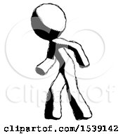 Poster, Art Print Of Ink Design Mascot Man Suspense Action Pose Facing Left