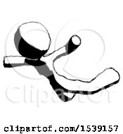 Poster, Art Print Of Ink Design Mascot Woman Skydiving Or Falling To Death