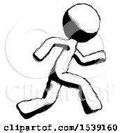Poster, Art Print Of Ink Design Mascot Man Running Fast Right