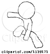 Sketch Design Mascot Man Action Hero Jump Pose