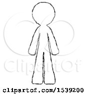 Sketch Design Mascot Man Standing Facing Forward