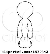 Sketch Design Mascot Man Kneeling Front Pose