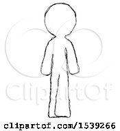 Poster, Art Print Of Sketch Design Mascot Man Walking Front View