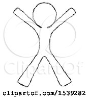 Sketch Design Mascot Man Jumping Or Flailing