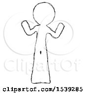 Sketch Design Mascot Man Shrugging Confused