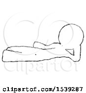 Poster, Art Print Of Sketch Design Mascot Man Reclined On Side