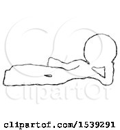 Poster, Art Print Of Sketch Design Mascot Woman Reclined On Side