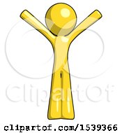 Yellow Design Mascot Man With Arms Out Joyfully