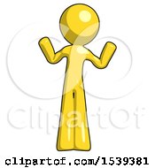 Yellow Design Mascot Man Shrugging Confused