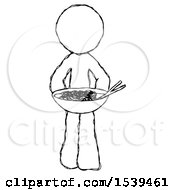 Poster, Art Print Of Sketch Design Mascot Man Serving Or Presenting Noodles