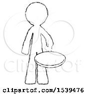Poster, Art Print Of Sketch Design Mascot Man Frying Egg In Pan Or Wok