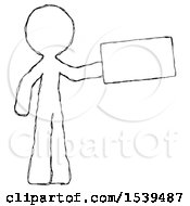 Poster, Art Print Of Sketch Design Mascot Man Holding Large Envelope
