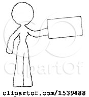 Poster, Art Print Of Sketch Design Mascot Woman Holding Large Envelope