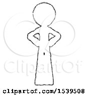 Sketch Design Mascot Man Hands On Hips