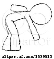 Sketch Design Mascot Man Picking Something Up Bent Over
