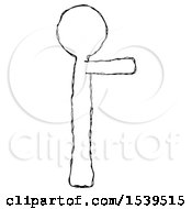 Sketch Design Mascot Man Pointing Right