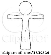 Poster, Art Print Of Sketch Design Mascot Man T-Pose Arms Up Standing