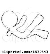 Poster, Art Print Of Sketch Design Mascot Man Falling Backwards