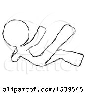 Sketch Design Mascot Woman Falling Backwards