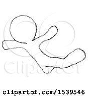 Poster, Art Print Of Sketch Design Mascot Man Skydiving Or Falling To Death