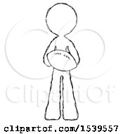 Sketch Design Mascot Woman Giving Football To You