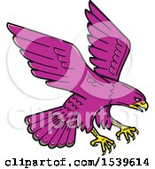 Purple Peregrine Falcon Swooping
