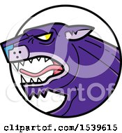 Poster, Art Print Of Roaring Purple Panther Big Cat In A Circle