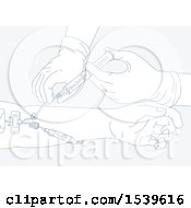 Clipart Of A Diagram Illustrating Infusion Therapy By Administration Of Medication Thru Intramuscular Injection Royalty Free Vector Illustration