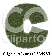 Poster, Art Print Of 3d Grassy Capital Letter C On A White Background