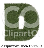 Poster, Art Print Of 3d Grassy Capital Letter D On A White Background