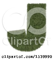Poster, Art Print Of 3d Grassy Capital Letter J On A White Background