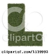 Poster, Art Print Of 3d Grassy Capital Letter L On A White Background