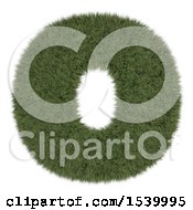 Poster, Art Print Of 3d Grassy Capital Letter O On A White Background